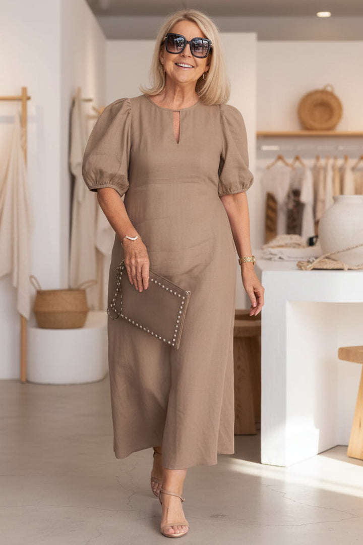 Millie | Relaxed Puff Sleeve Midi Cocktail Dress