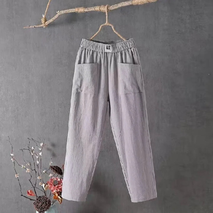 Millie | Sophisticated Elastic Waist Linen Pants with Pockets