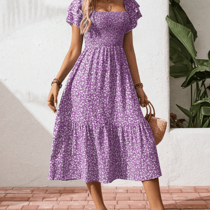 Millie | Timeless Floral Shirred Midi Summer Dresses