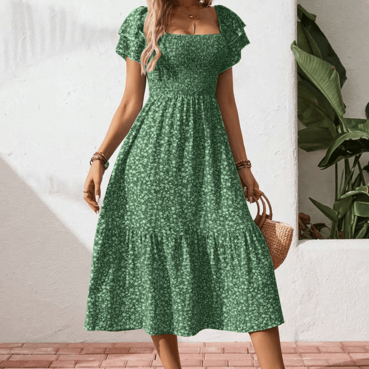 Millie | Timeless Floral Shirred Midi Summer Dresses