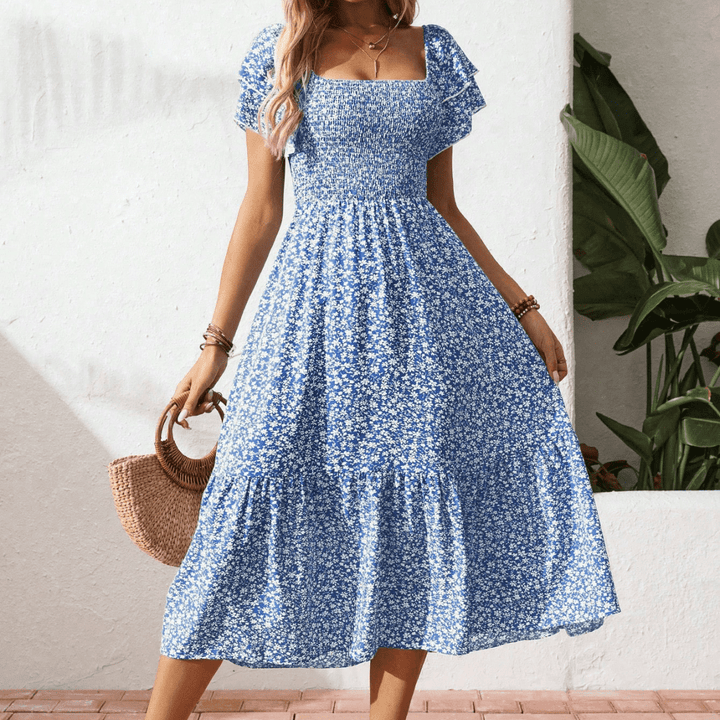 Millie | Timeless Floral Shirred Midi Summer Dresses