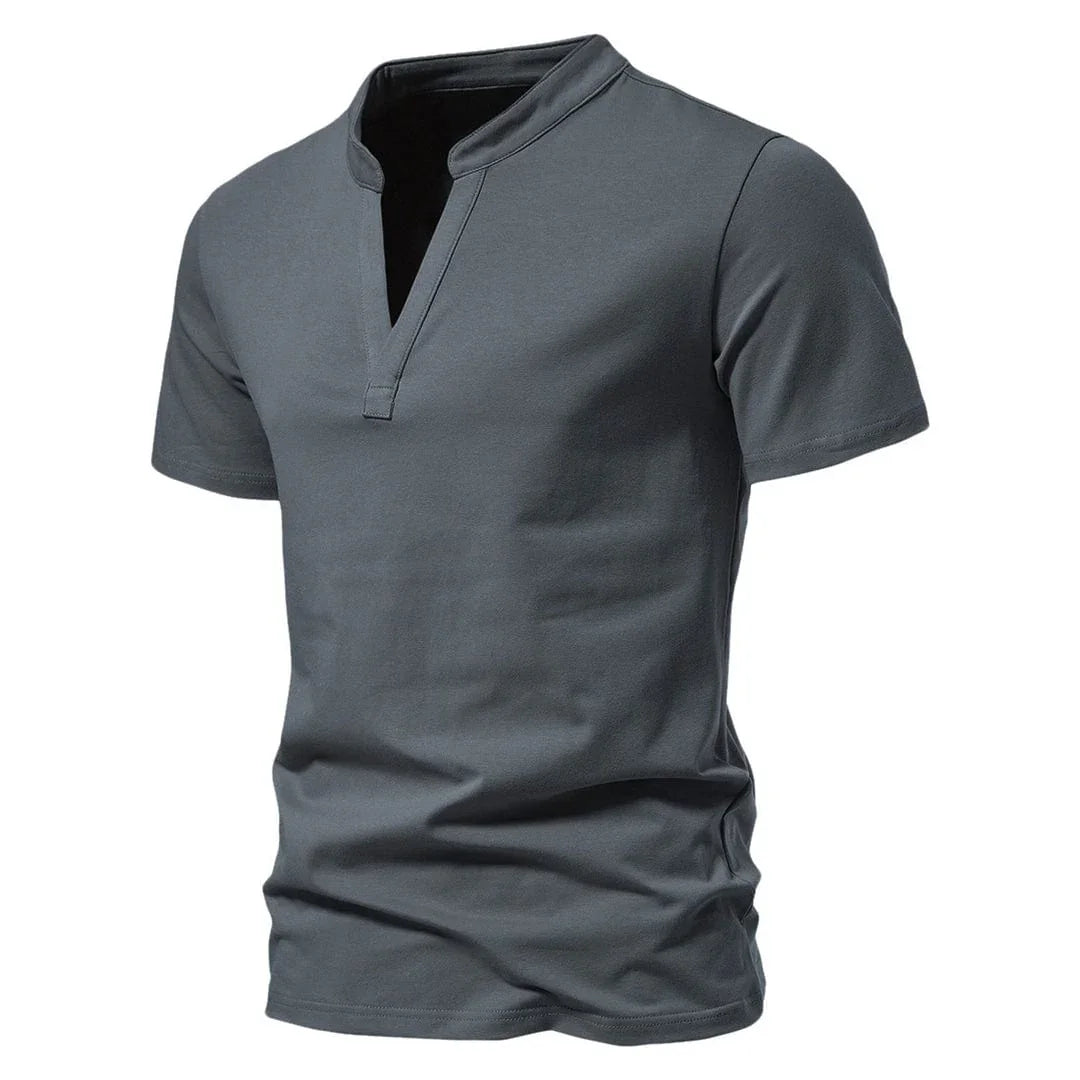 Muhammad | Effortless Split V-Neck Mens T Shirt