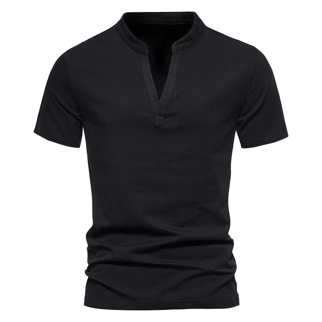 Muhammad | Effortless Split V-Neck Mens T Shirt