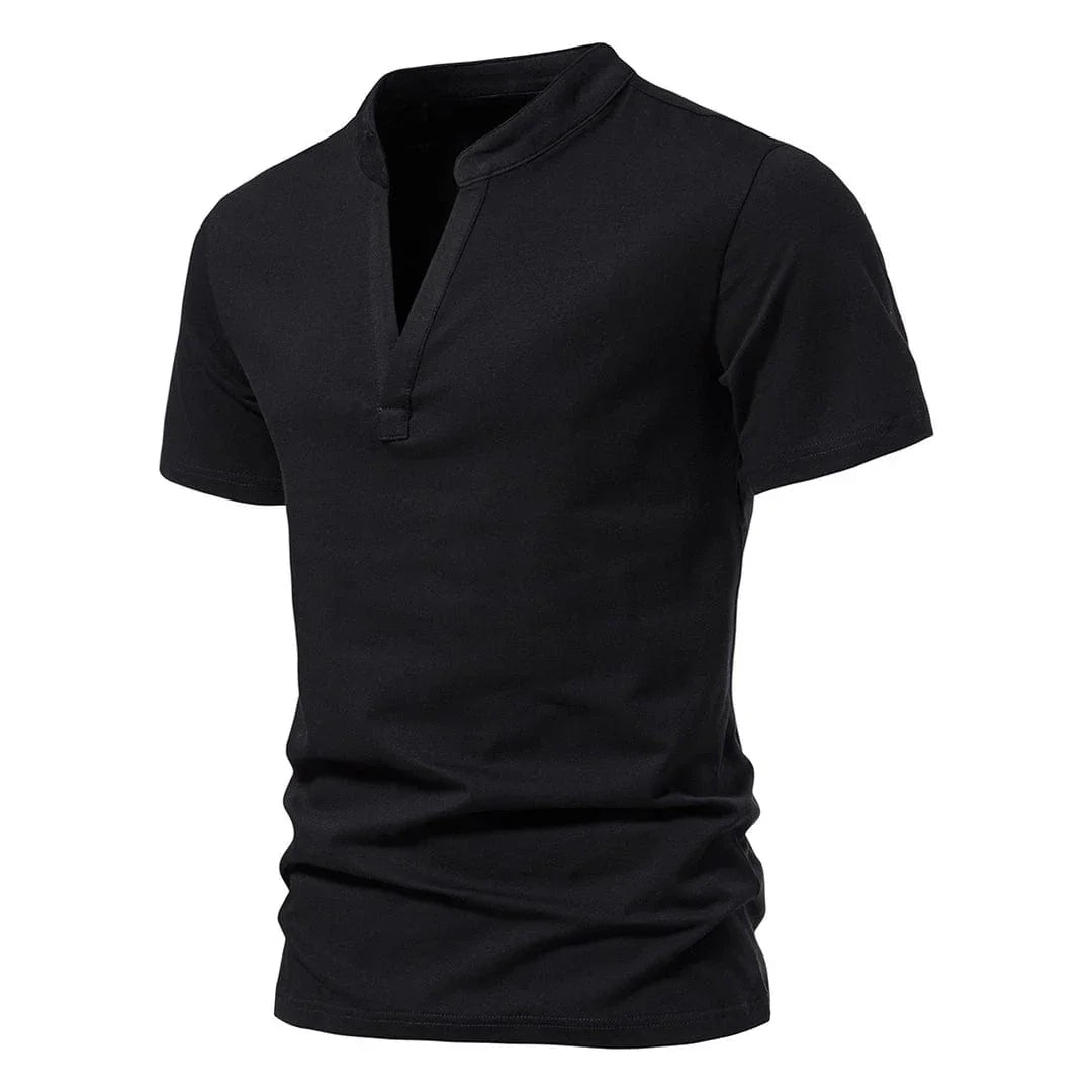 Muhammad | Effortless Split V-Neck Mens T Shirt