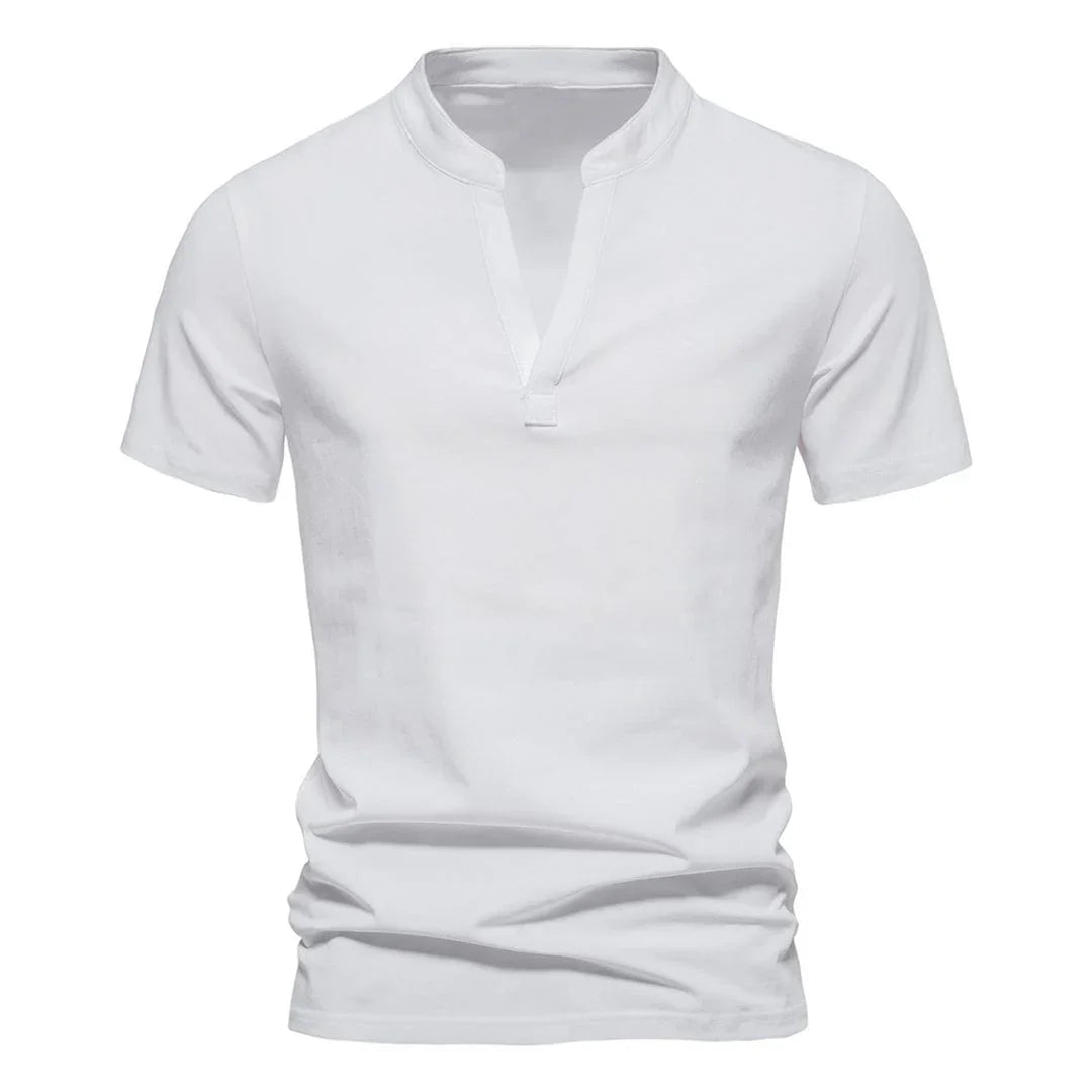 Muhammad | Effortless Split V-Neck Mens T Shirt