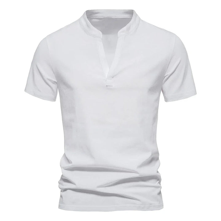 Muhammad | Effortless Split V-Neck Mens T Shirt
