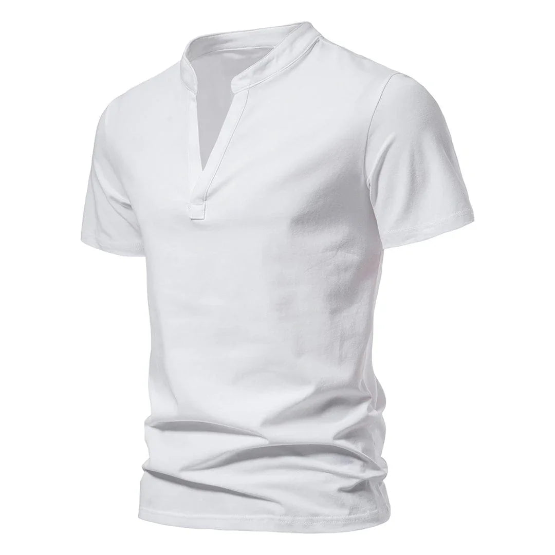 Muhammad | Effortless Split V-Neck Mens T Shirt