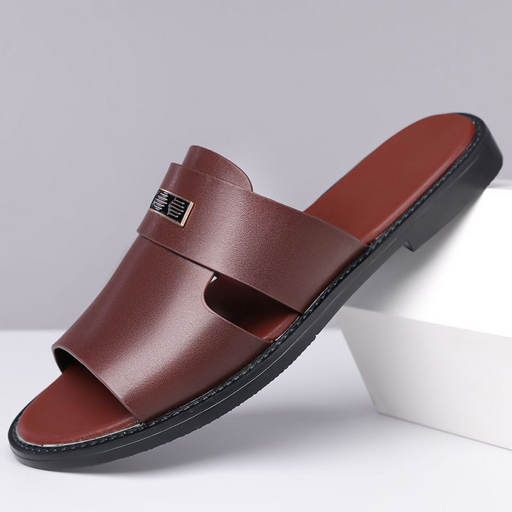 Noah | Cosy Slip-On Mens Sandals with Open Toe Detail