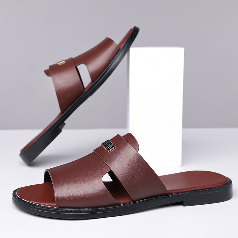 Noah | Cosy Slip-On Mens Sandals with Open Toe Detail