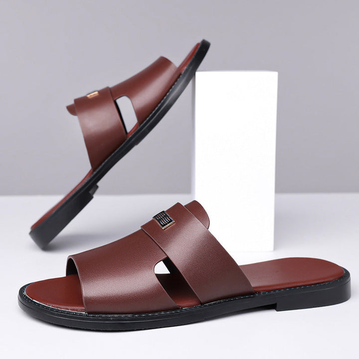 Noah | Cosy Slip-On Mens Sandals with Open Toe Detail