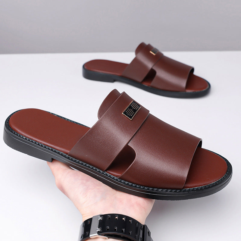 Noah | Cosy Slip-On Mens Sandals with Open Toe Detail