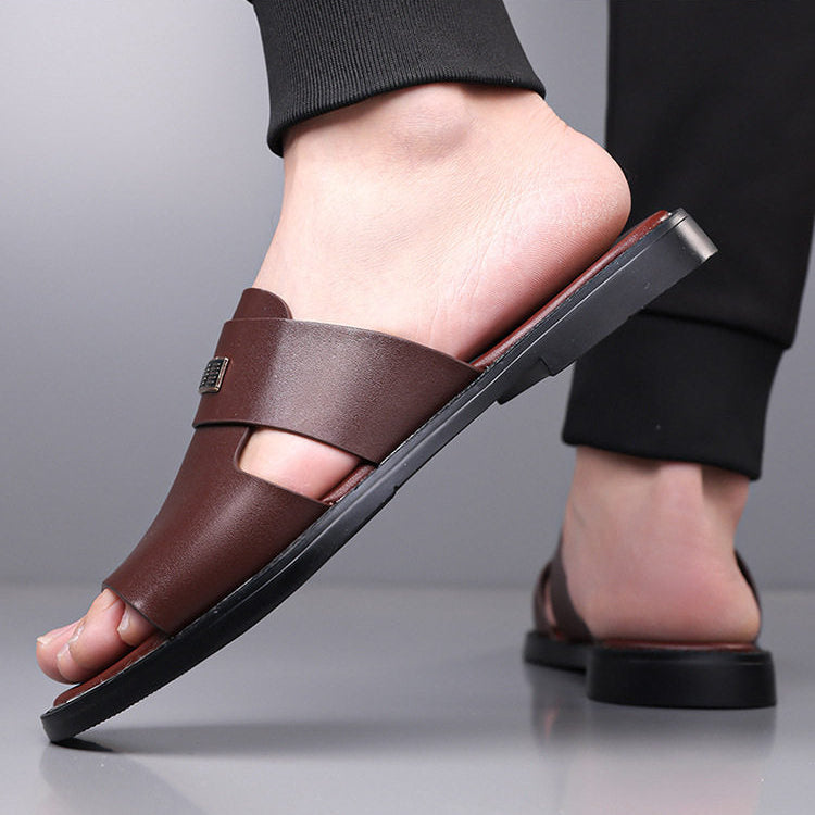 Noah | Cosy Slip-On Mens Sandals with Open Toe Detail