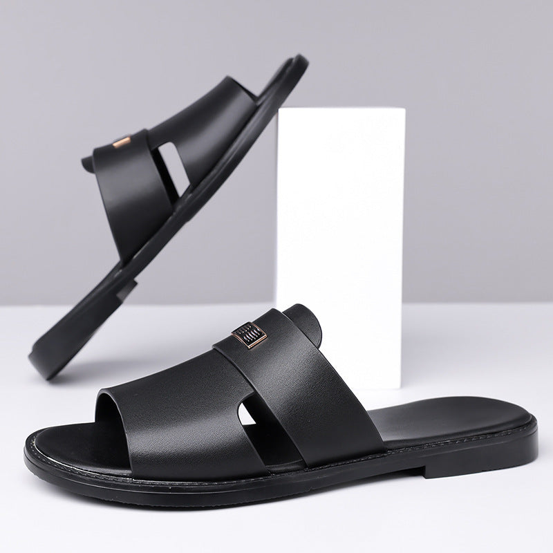 Noah | Cosy Slip-On Mens Sandals with Open Toe Detail