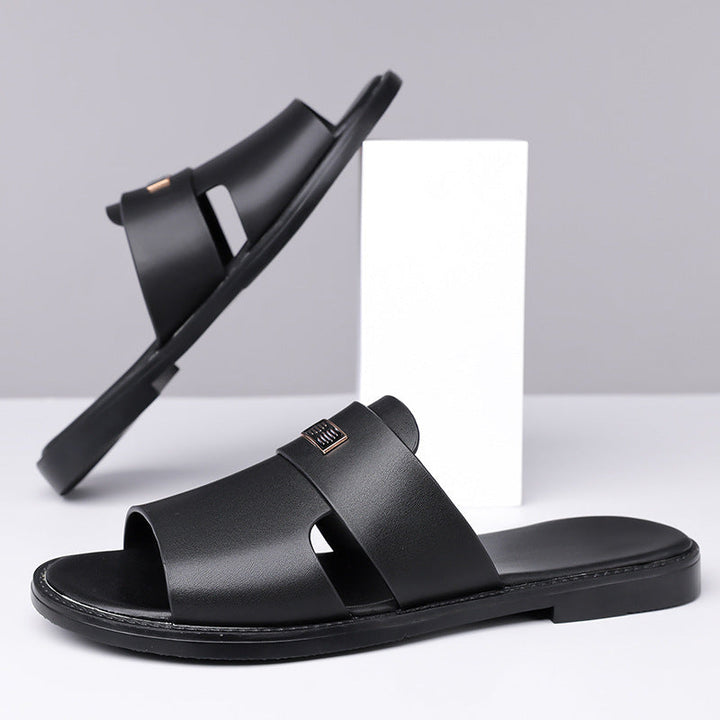 Noah | Cosy Slip-On Mens Sandals with Open Toe Detail
