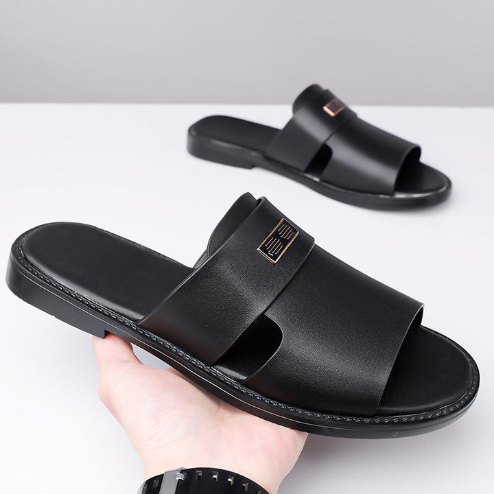 Noah | Cosy Slip-On Mens Sandals with Open Toe Detail