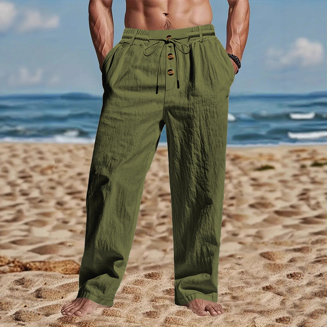 Noah | Sophisticated Relaxed Fit Linen Pants for Beach Wear