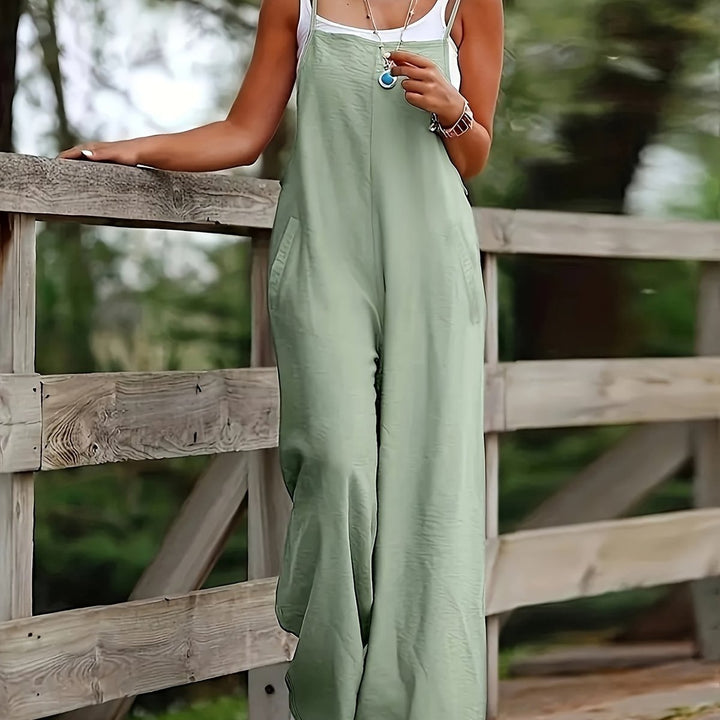 Nora | Cosy Wide Leg Dungaree Jumpsuit