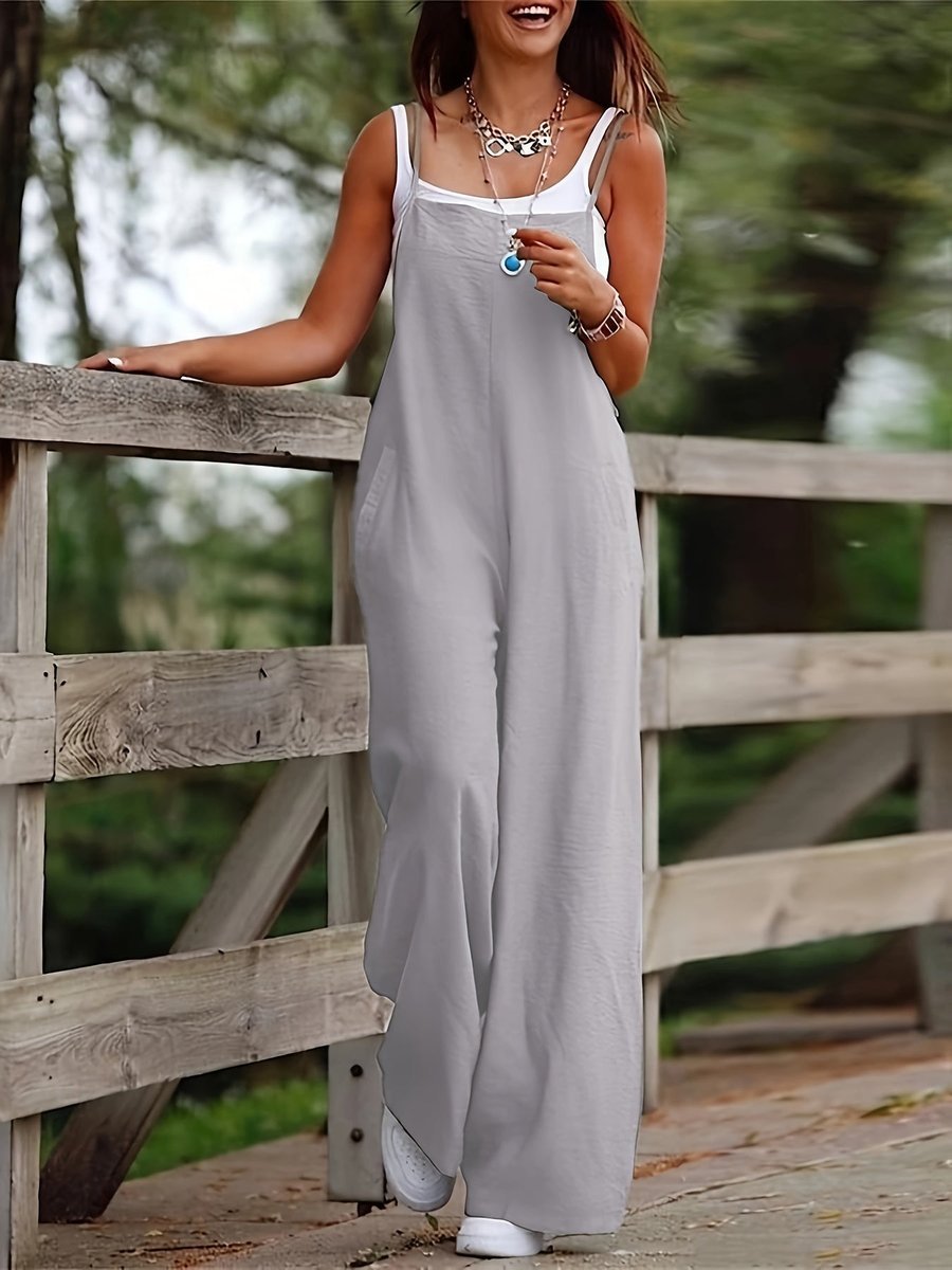 Nora | Cosy Wide Leg Dungaree Jumpsuit