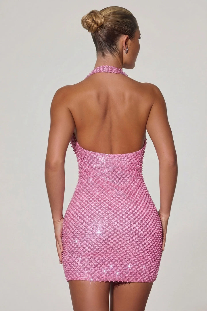 Nora | Elegant Sequin Cowl Neck Bodycon Mini Dress