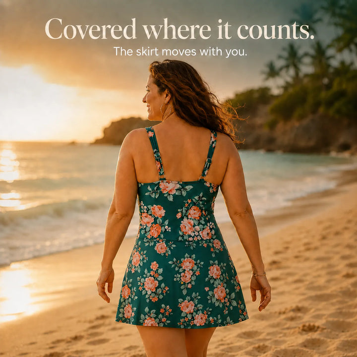 Nora | Floral Side Tie One Piece Swim Dress