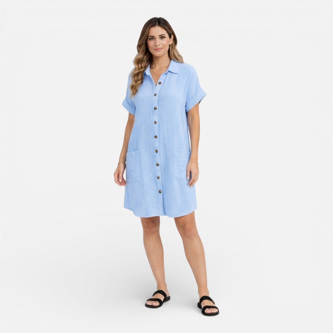 Nora | Graceful Relaxed Linen Dress with Pockets
