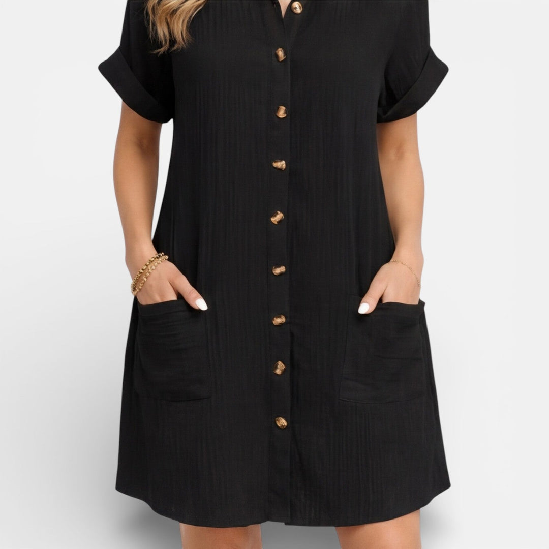 Nora | Graceful Relaxed Linen Dress with Pockets