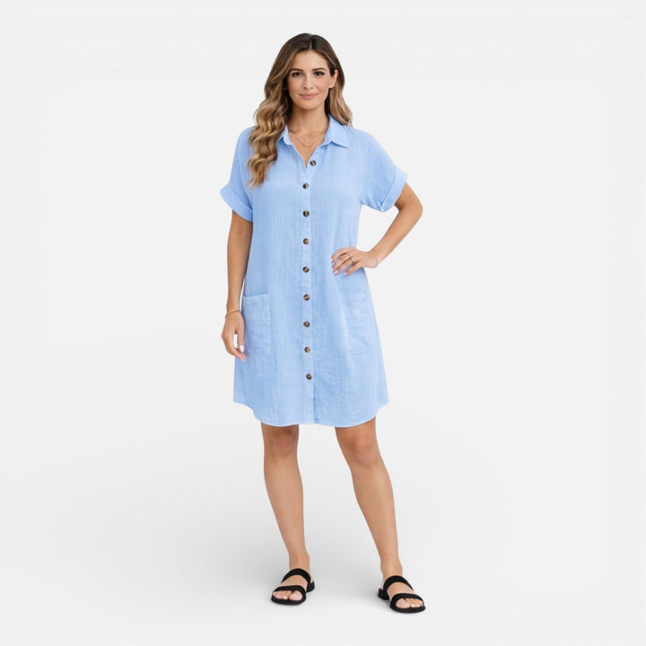 Nora | Graceful Relaxed Linen Dress with Pockets