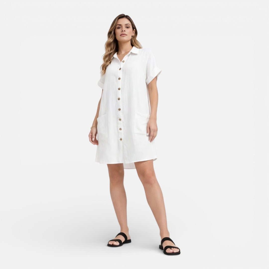 Nora | Graceful Relaxed Linen Dress with Pockets
