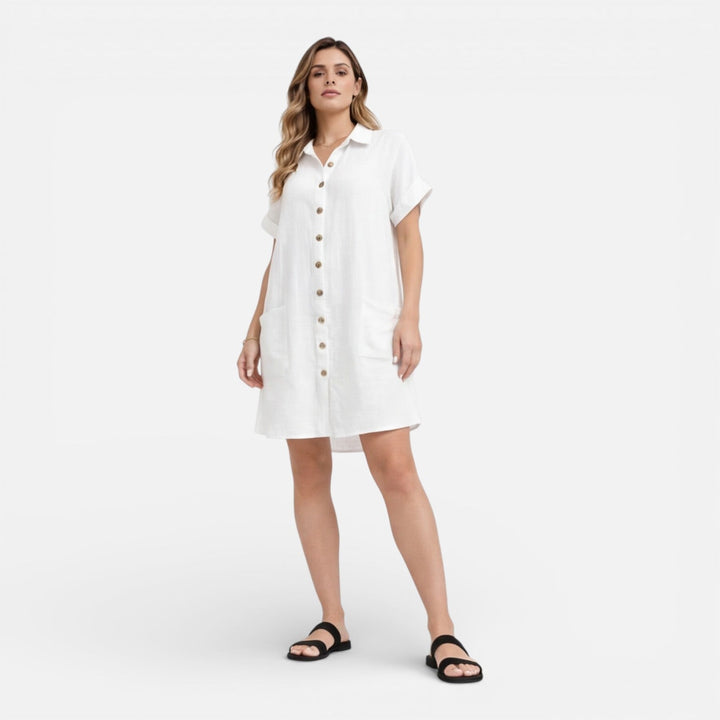 Nora | Graceful Relaxed Linen Dress with Pockets