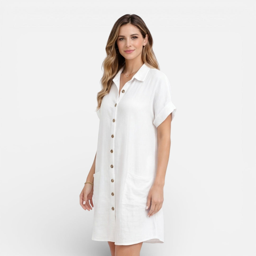 Nora | Graceful Relaxed Linen Dress with Pockets
