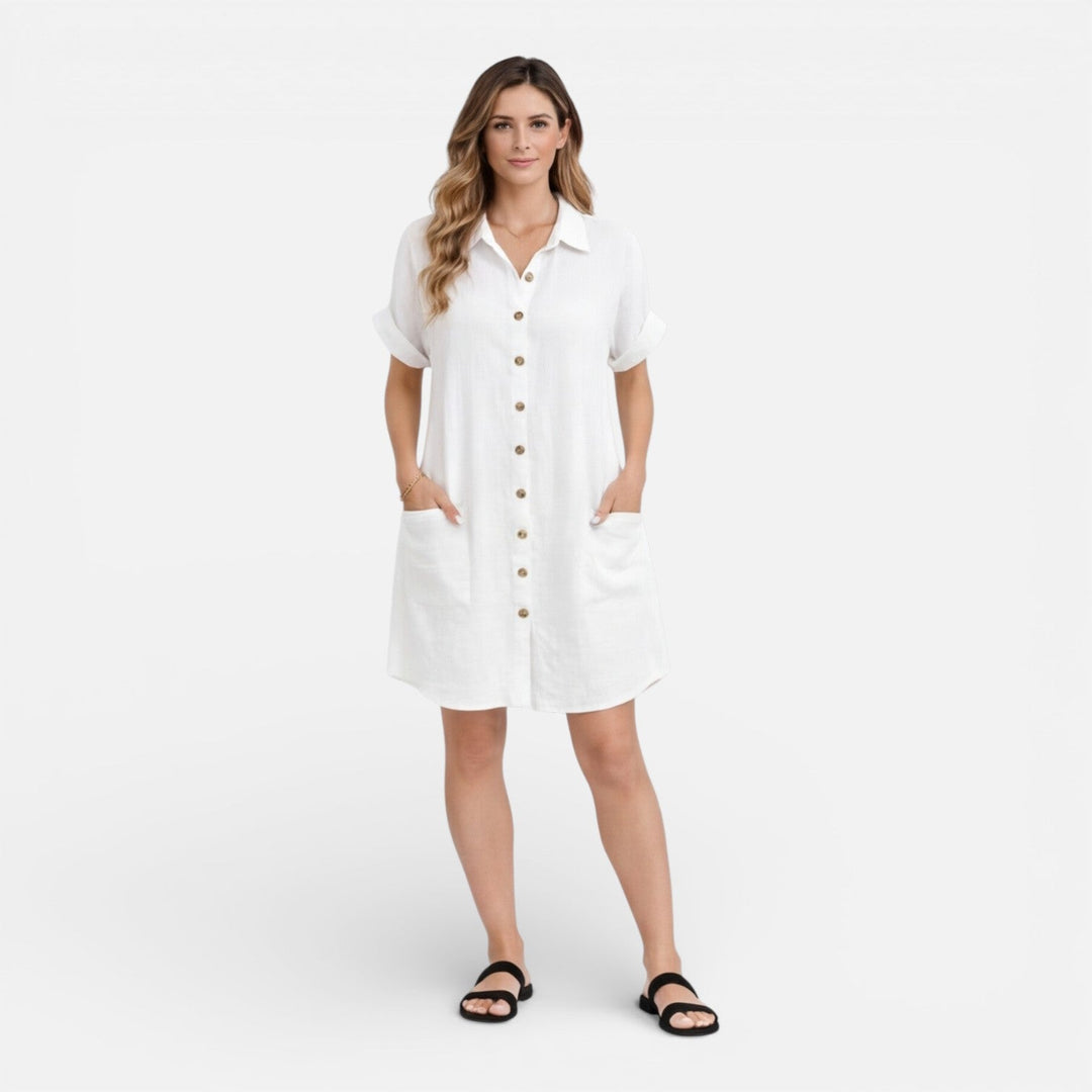 Nora | Graceful Relaxed Linen Dress with Pockets
