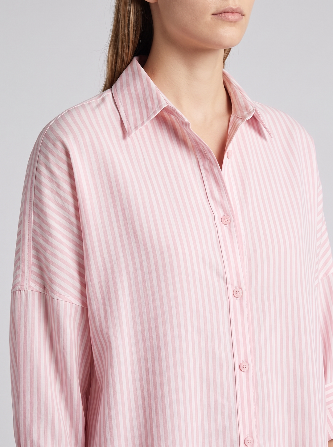 Nora | Relaxed Fit Striped Button-Down Midi Dress
