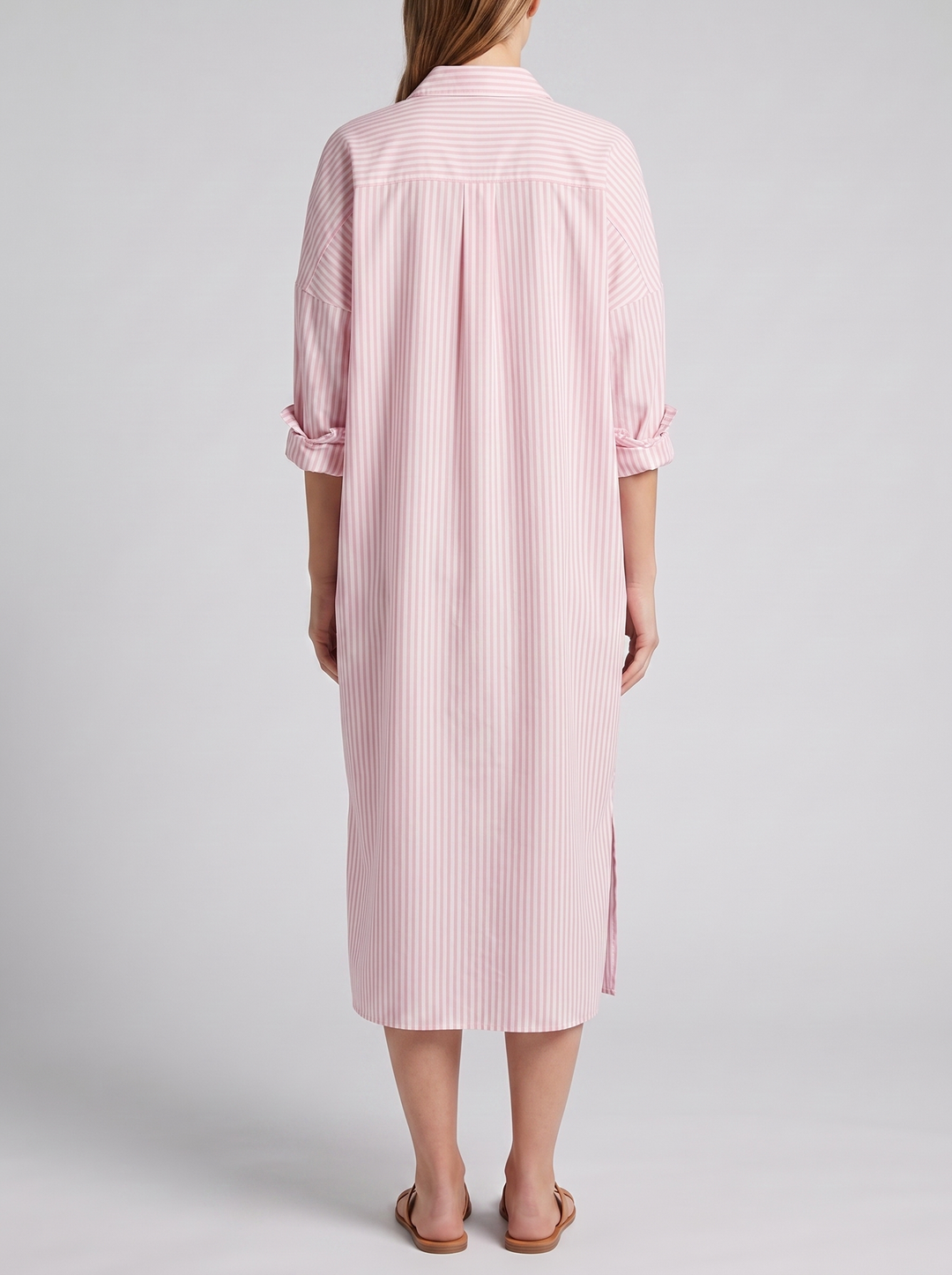 Nora | Relaxed Fit Striped Button-Down Midi Dress
