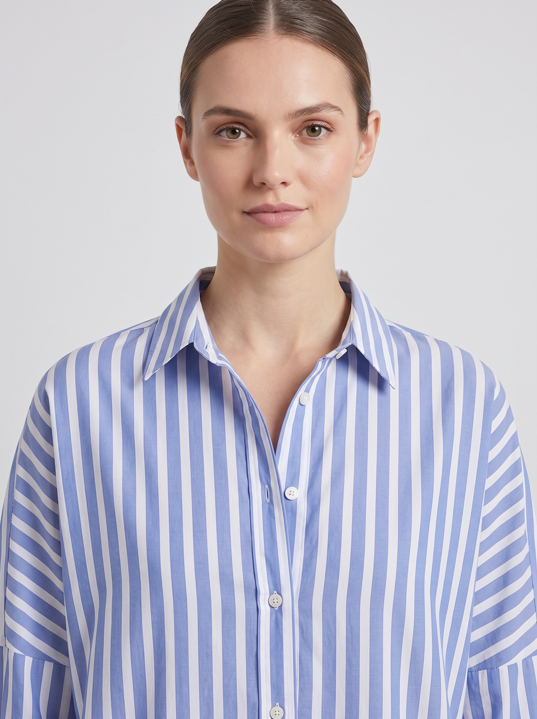 Nora | Relaxed Fit Striped Button-Down Midi Dress