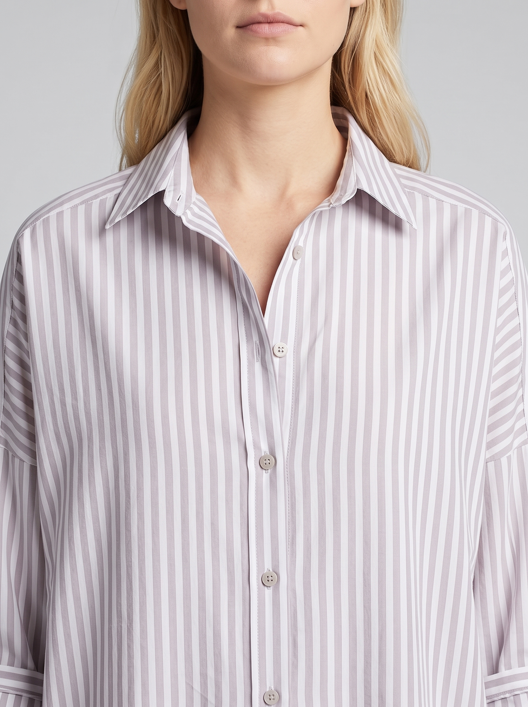 Nora | Relaxed Fit Striped Button-Down Midi Dress