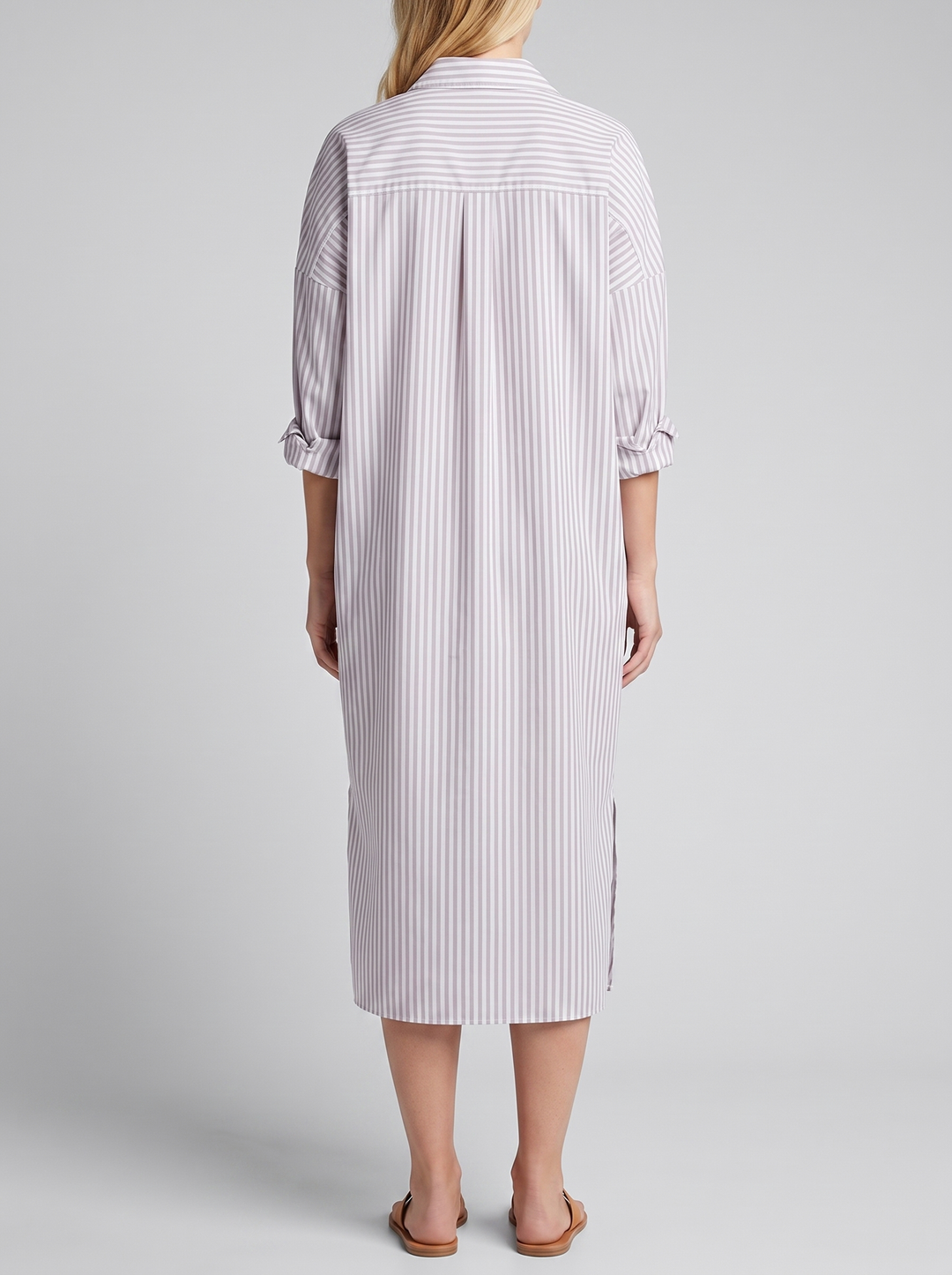 Nora | Relaxed Fit Striped Button-Down Midi Dress