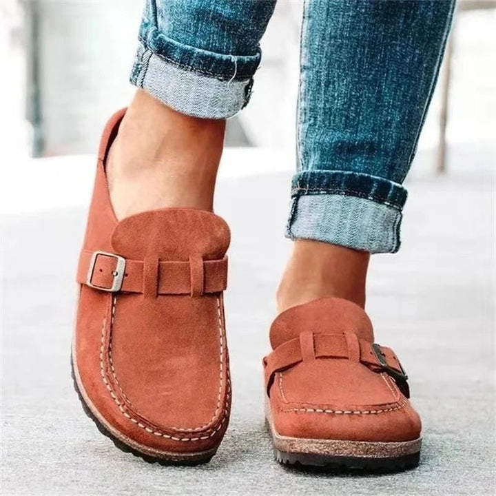Nora | Stylish Buckle Strap Slip On Mules Clogs