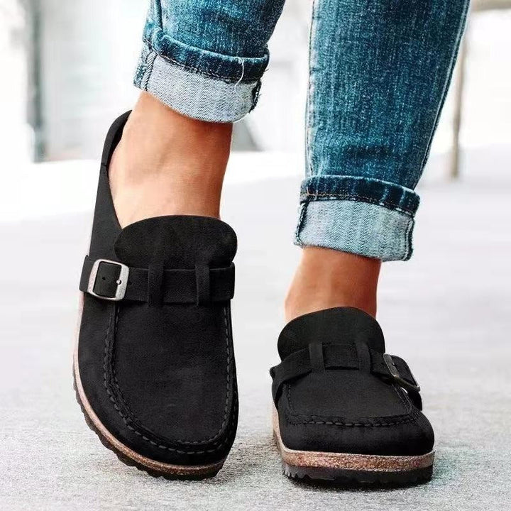 Nora | Stylish Buckle Strap Slip On Mules Clogs