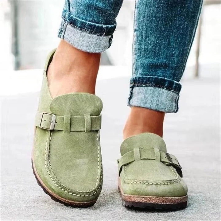 Nora | Stylish Buckle Strap Slip On Mules Clogs