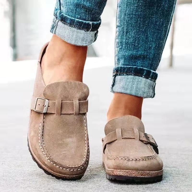 Nora | Stylish Buckle Strap Slip On Mules Clogs