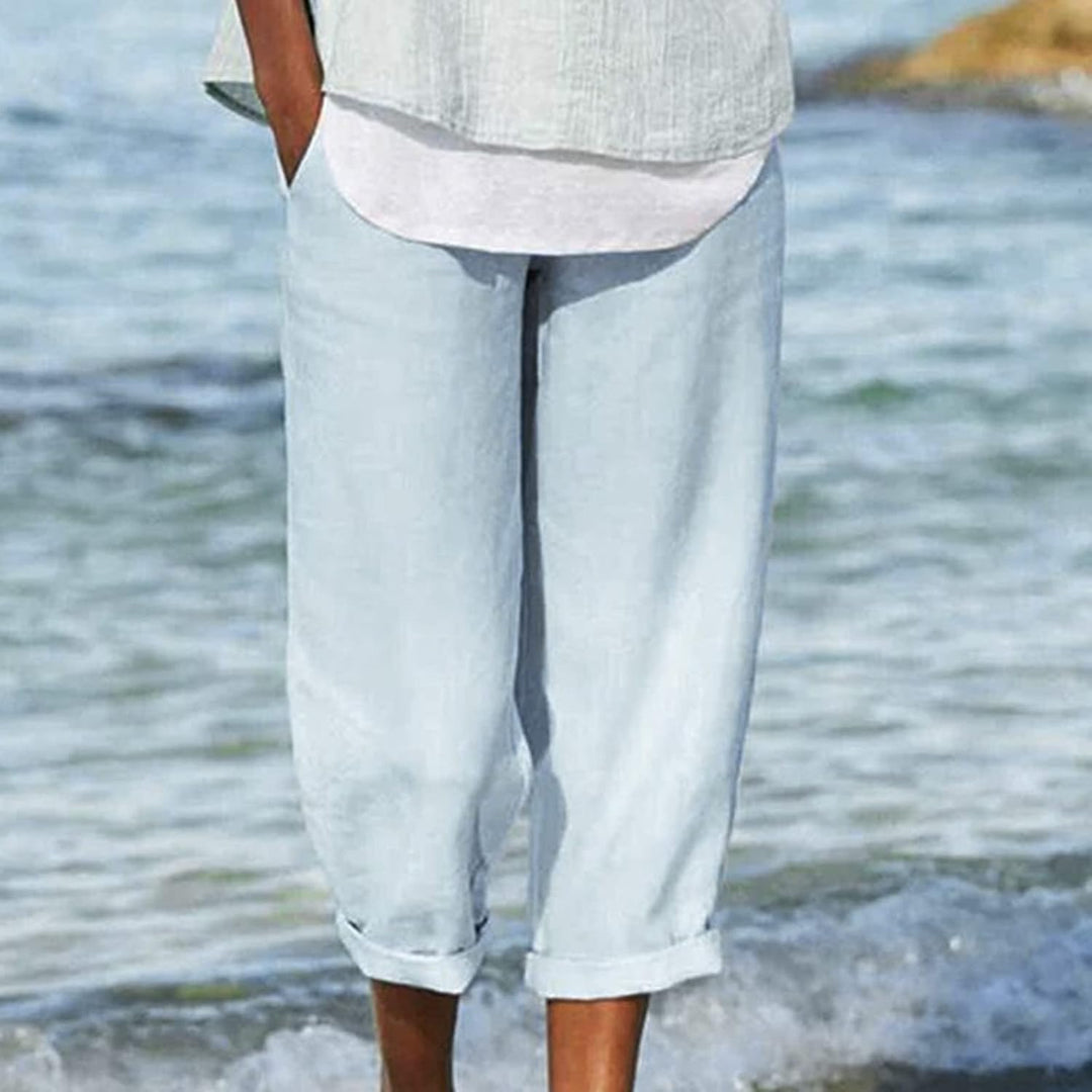 Nora | Timeless Cropped Linen Pants for Women