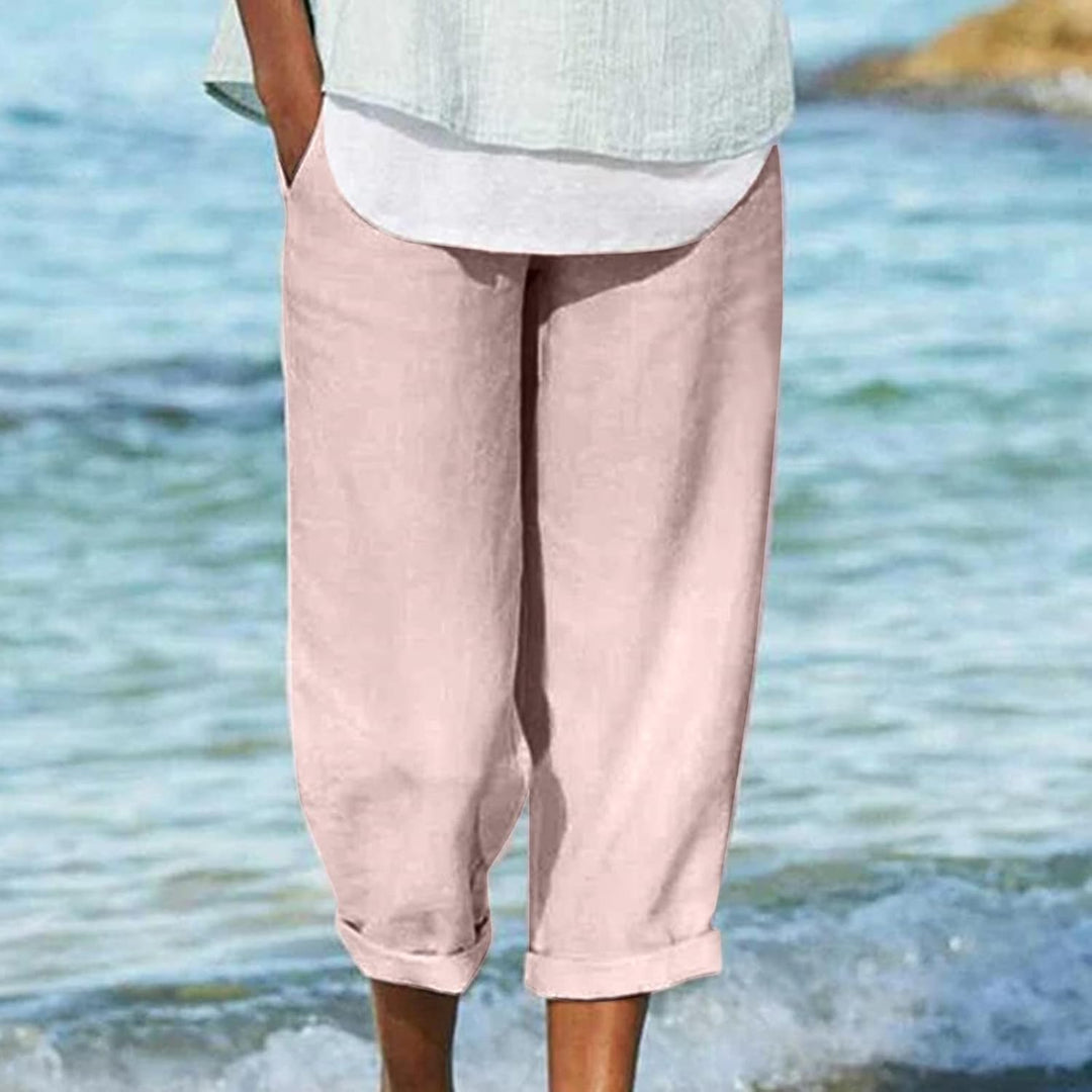 Nora | Timeless Cropped Linen Pants for Women