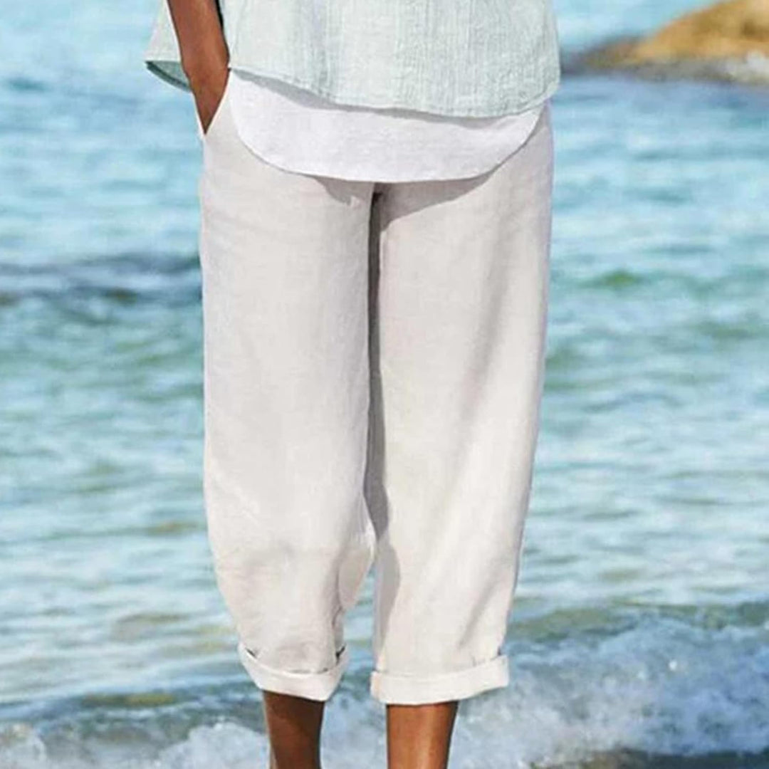 Nora | Timeless Cropped Linen Pants for Women