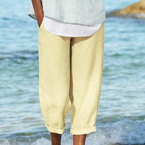 Nora | Timeless Cropped Linen Pants for Women