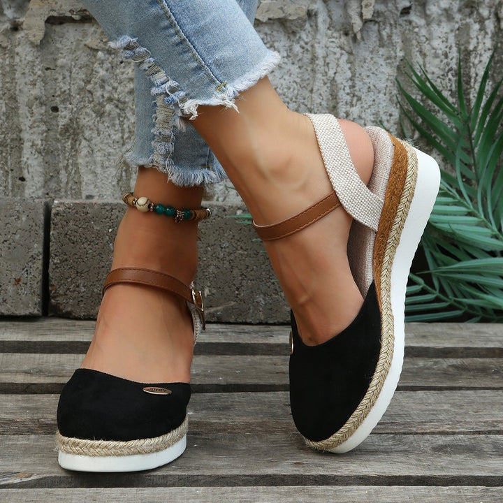 Olive | Elegant Espadrille Wedges with Ankle Strap