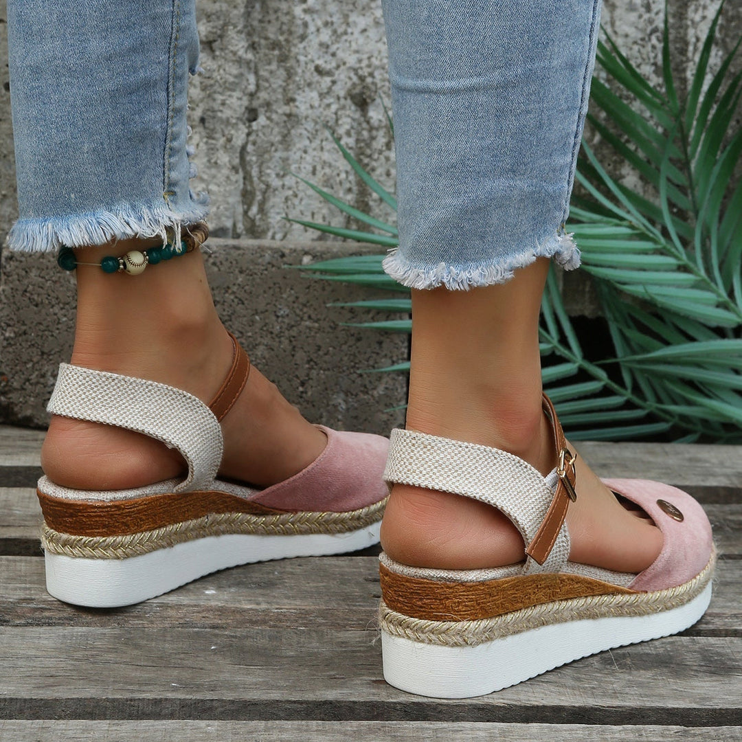 Olive | Elegant Espadrille Wedges with Ankle Strap