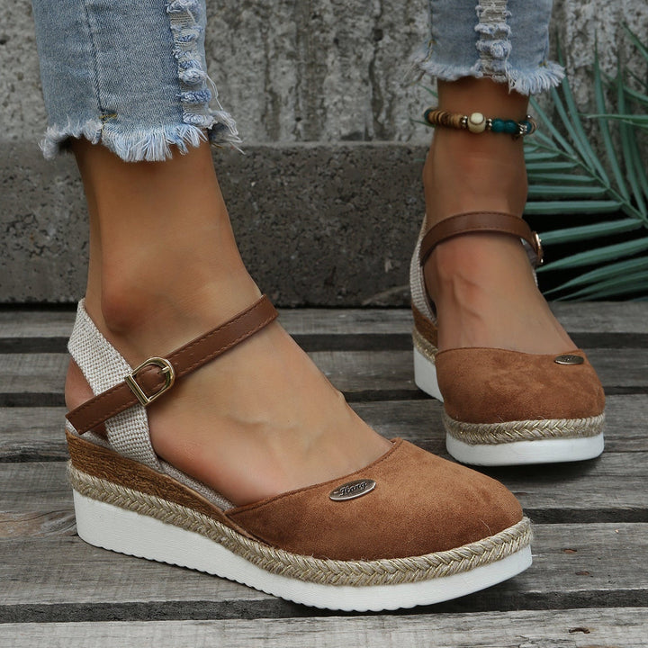 Olive | Elegant Espadrille Wedges with Ankle Strap