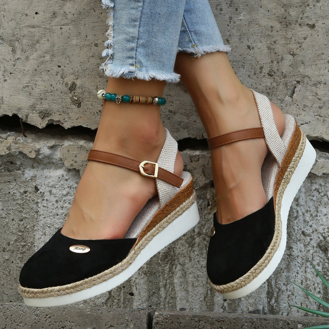 Olive | Elegant Espadrille Wedges with Ankle Strap