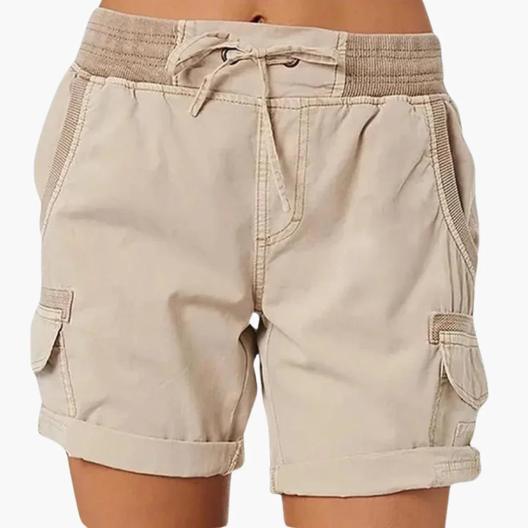 Olive | Stylish Drawstring Cargo Shorts with Pockets
