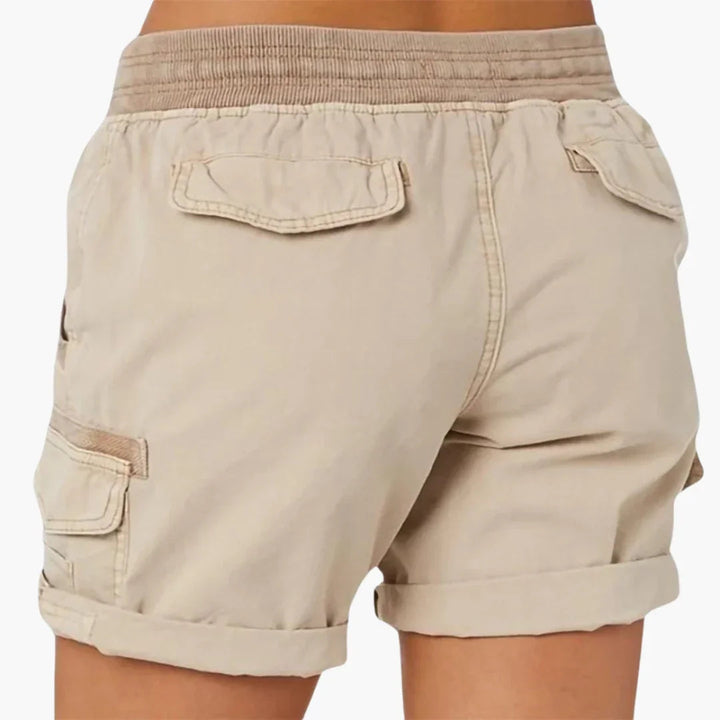 Olive | Stylish Drawstring Cargo Shorts with Pockets